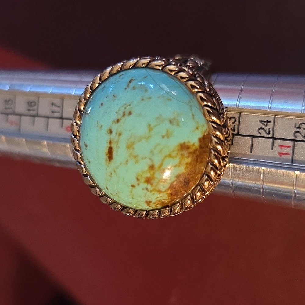 Big Bold BarseTurquoise and Bronze Women's or Mens Ring Size 9.5 - Picture 7 of 10